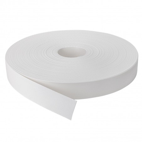 Cinta de poliéster recubierta de PVC · 47mm · 100Mt · 1,3 Ton (Blanca)