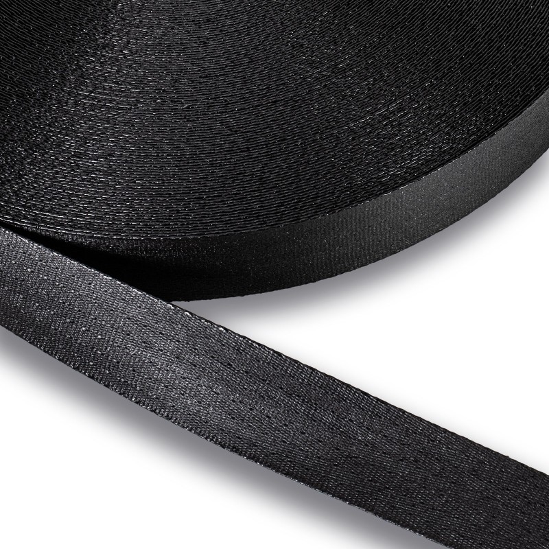 Pvc Sangle Sangle enduite de PVC · 47mm · 100Mt · 2,4 Ton (Noir)